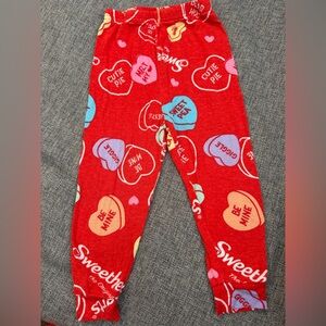 Sweethearts Kids Red Conversation Heart Pajama Bottoms Size 2T